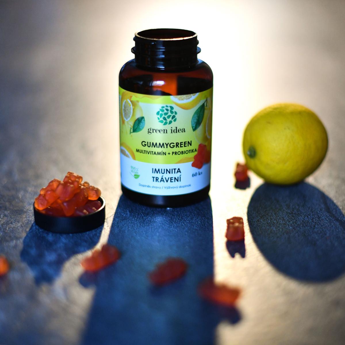 MULTIVITAMIN & PROBIOTIKUM Gummygreen gyógynövények gumicukorka formában emésztés, immunitás