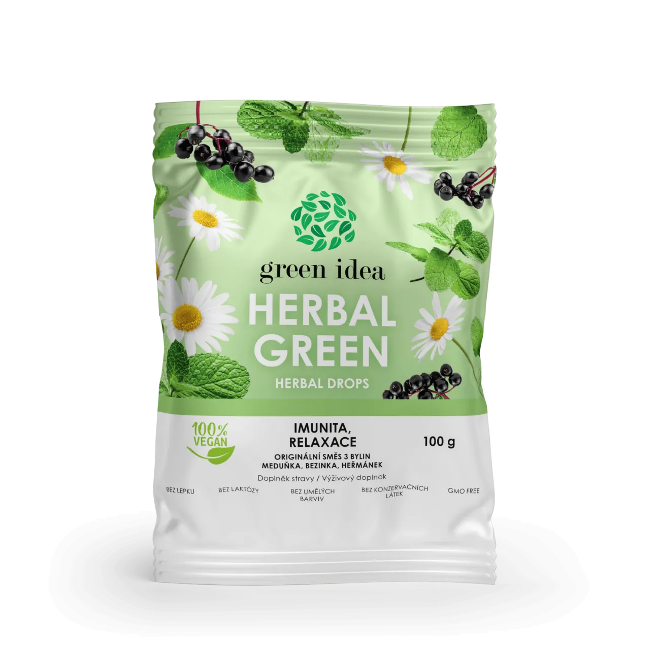 HERBAL GREEN - citromfű, fekete bodza és kamilla 100 g